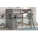preview thumbnail 18 of 16, Elegant Design Loft Bed with Shelves, Drawers and Desk, Health and Comfort, Full Size, Grey