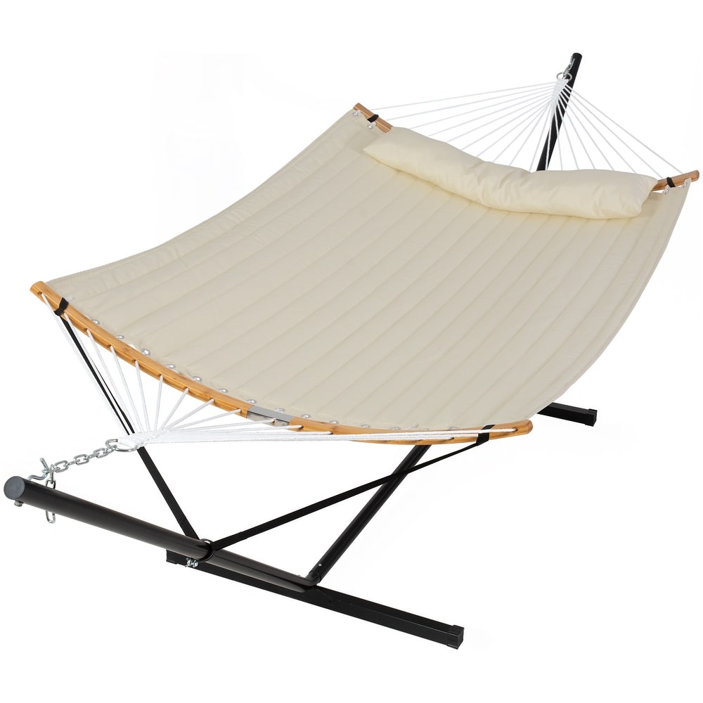 2-person Outdoor Hammock with Stand & Pillow