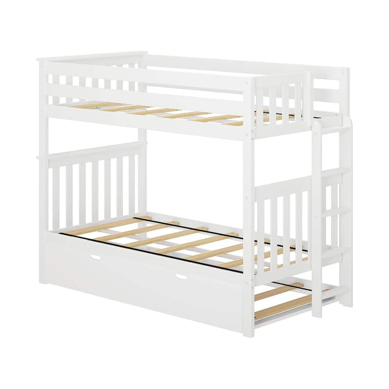 Max and Lily Twin over Twin Bunk Bed with Ladder on End and Trundle