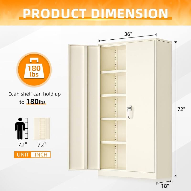 Garage Cabinet Tool Storage Workbenches with Locking Doors and Adjustable Shelves