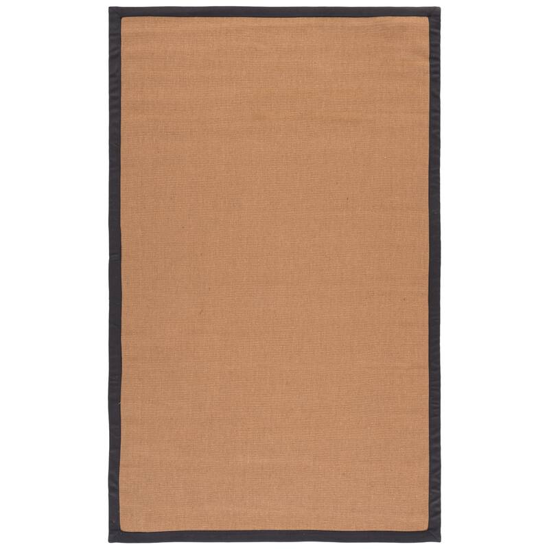SAFAVIEH Handmade Natural Fiber Cati Flat Weave Jute Rug - 4' x 6' - Natural/Dark Grey