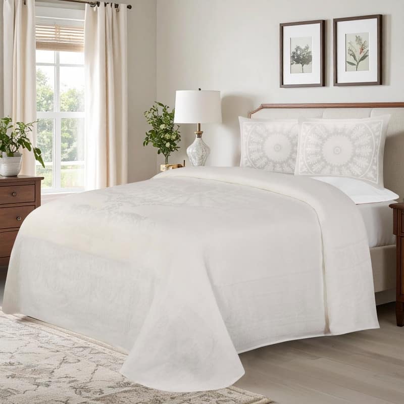 Superior Cotton Blend Oversized Classic Medallion Bedspread Set