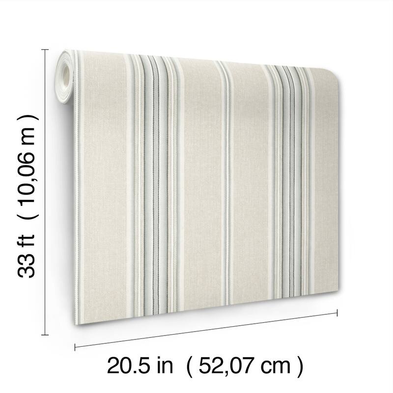 Chesapeake Calvados Turquoise Linen Stripe Wallpaper