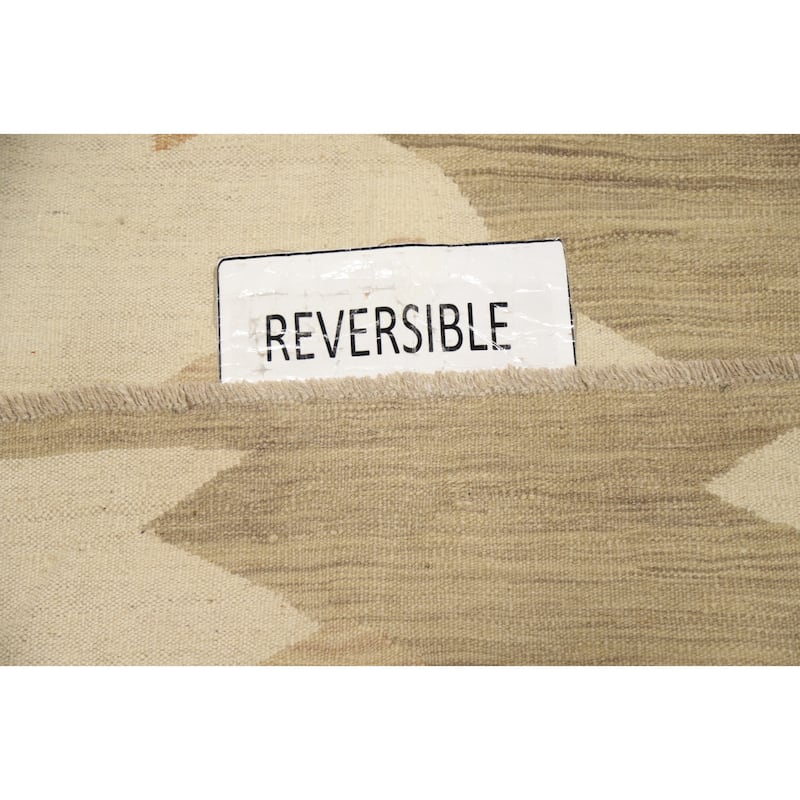 Hand Woven Oriental 100% Wool Carpet Southwestern Modern Beige & Ivories Kilim Area Rug - 5' 10'' X 3' 11''