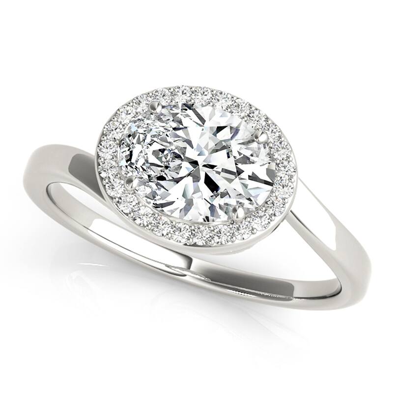 Auriya 14k White Gold Lab Grown Oval Diamond Halo Engagement Ring 0.50 to 5.00 ct. tw. (F-G VS) - 2.50 ct. center - 4.5
