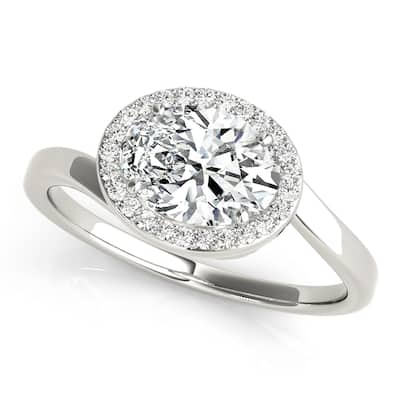 Auriya 14k White Gold Lab Grown Oval Diamond Halo Engagement Ring 0.50 to 5.00 ct. tw. (F-G VS)