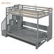 preview thumbnail 13 of 24, Full Over Full Size Murphy Bed with Hydraulic Lift & Desk Design