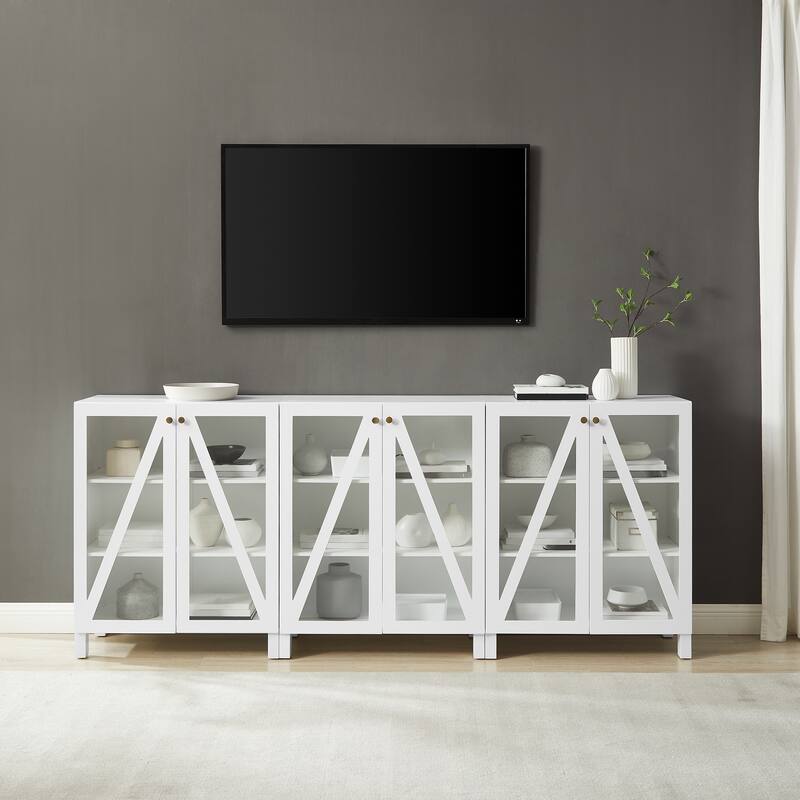 Crosley Cassai 3Pc Media Storage Cabinet Set
