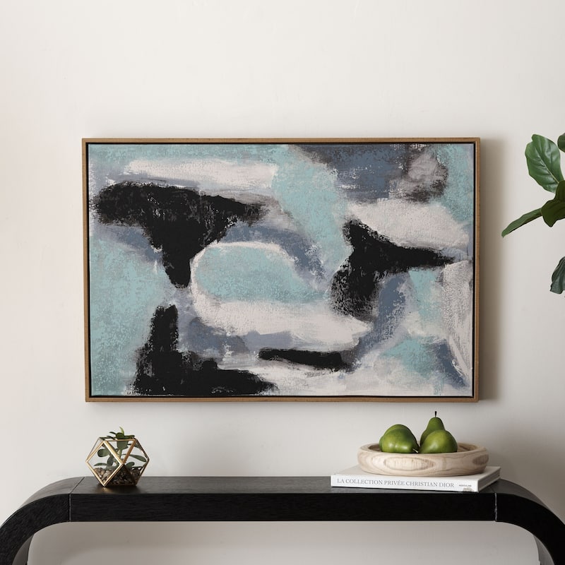 SAFAVIEH Friedhild Offsore Mists 36 x 24 Framed Linen Canvas Wall Art - 34.9 In. W x 0.03 In. D x 22.9 In. H