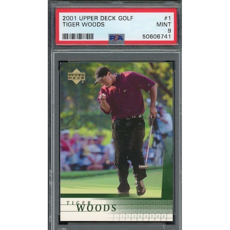 Tiger Woods 2001 Upper Deck Golf Rookie Card RC #1 Graded PSA 9 - 8'6" x 11'6"