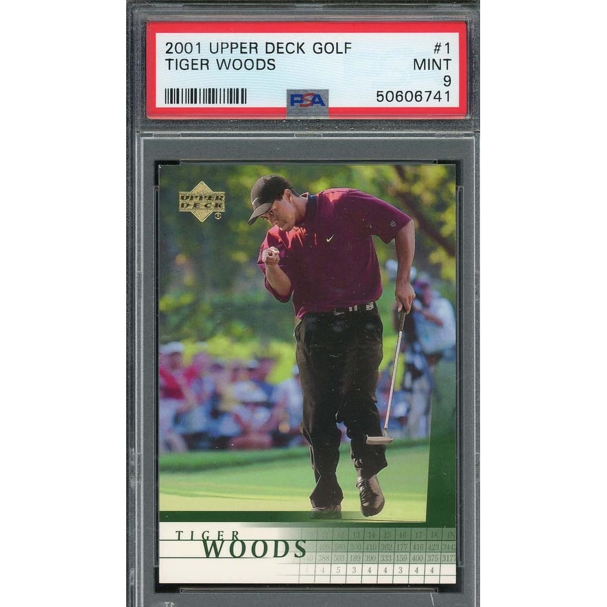 Tiger Woods 2001 Upper Deck Golf Rookie Card RC #1 Graded PSA 9 - 8'6" x 11'6"