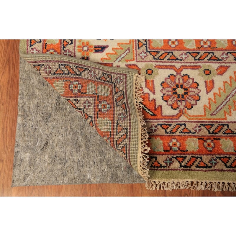 Light Green Heriz Serapi Indian Large Rug Handmade Wool Carpet - 11'11"x 14'6"