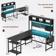 preview thumbnail 2 of 8, L Shaped Gaming Desk Computer Desk Corner Desk Pegboard Power Outlet