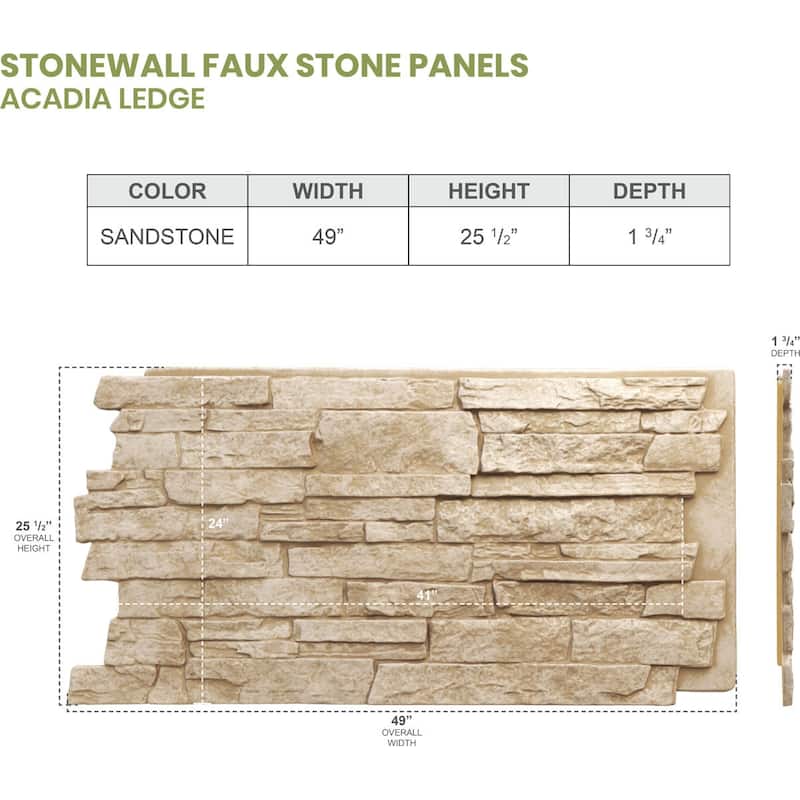 Acadia Ledge Stacked Stone, EverStone Faux Stone Siding Panel