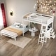 preview thumbnail 2 of 43, Twin over Full Bunk Bed with Built-in Desk and Three Drawers,Multifunctional Loft Bunk Bed With Storage