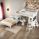preview thumbnail 1 of 43, Twin over Full Bunk Bed with Built-in Desk and Three Drawers
