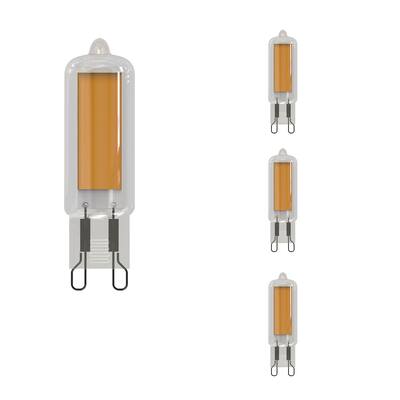 Bulbrite LED Filament Pack of (4) 3.5 Watt Mini T4 Light Bulbs with Clear Finish and Bi-Pin (G9) Base - Warm White Light