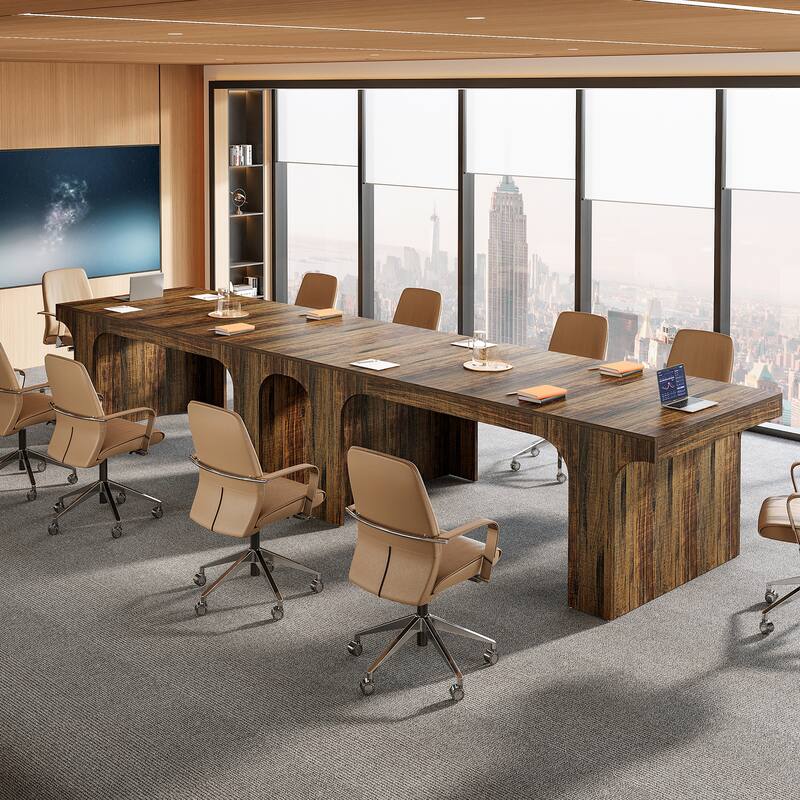 Large Executive Conference Table, Office Meeting Table, Boardroom Computer Writing Desk Workstation Accent Table
