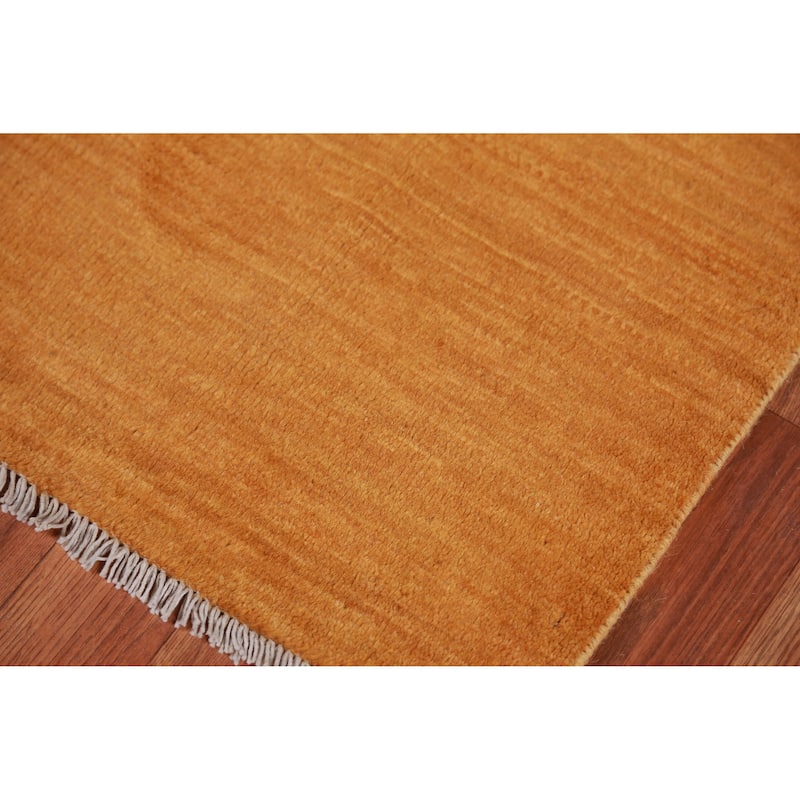 Orange Rust Gabbeh Oriental Rug Handmade Wool Carpet - 3'11" x 5'7"