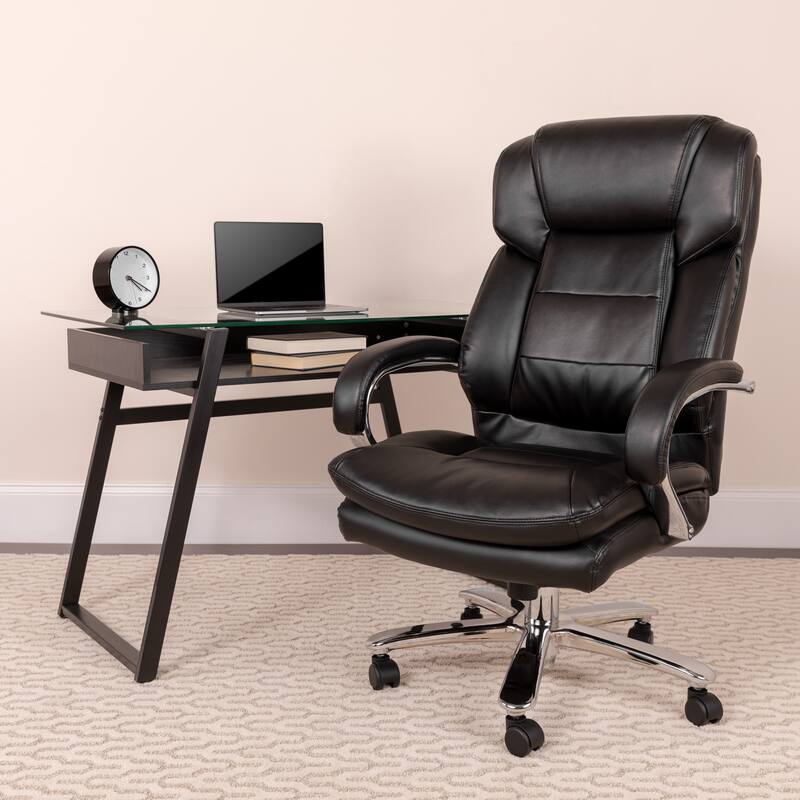 Intensive Use Big & Tall Upholstered Swivel Office Chair with Loop Arms