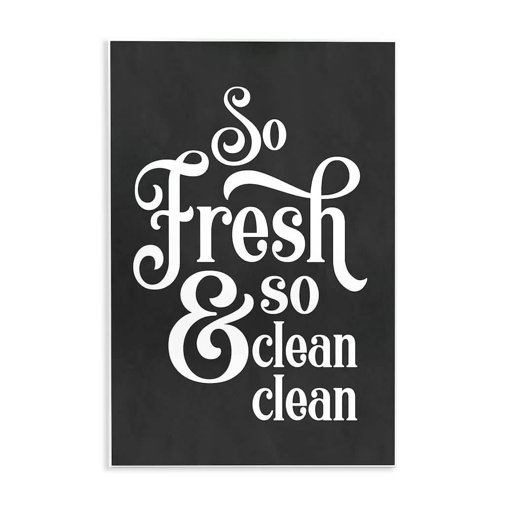 Stupell So Fresh So Clean Laundry Phrase Vintage Typography Wood Wall Art - Grey