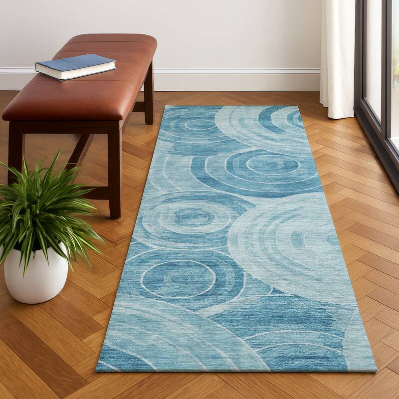Premium Washable Super Soft Contemporary Mosaic Mayfield Rug - Denim - 2'3" x 7'6"