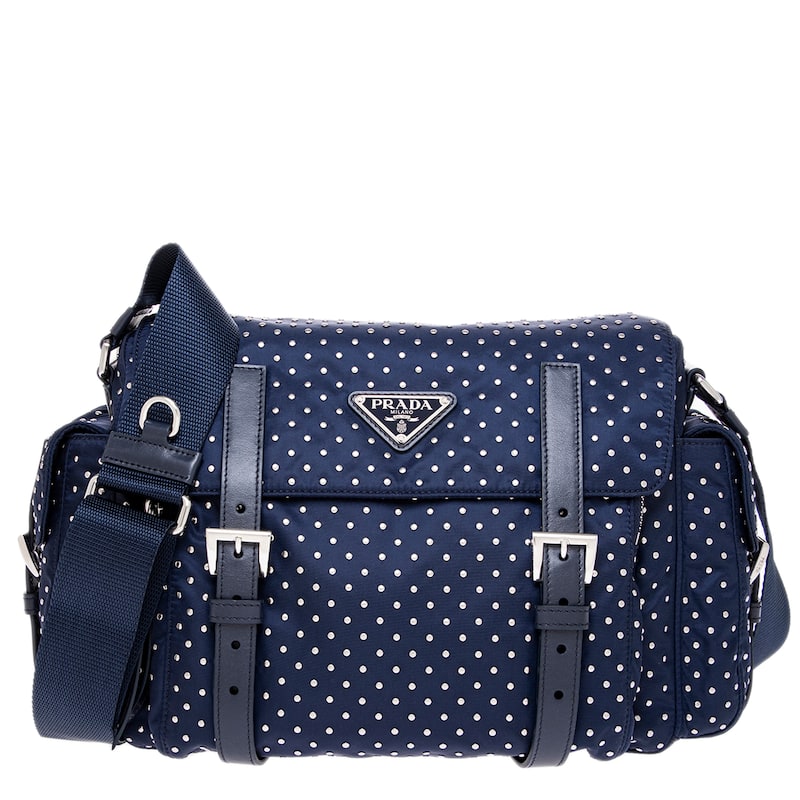 Prada Studded Shoulder Bag - Blue