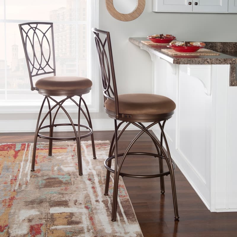 Monaco Big & Tall Industrial Bronze Metal Swivel Bar Stool - N/A