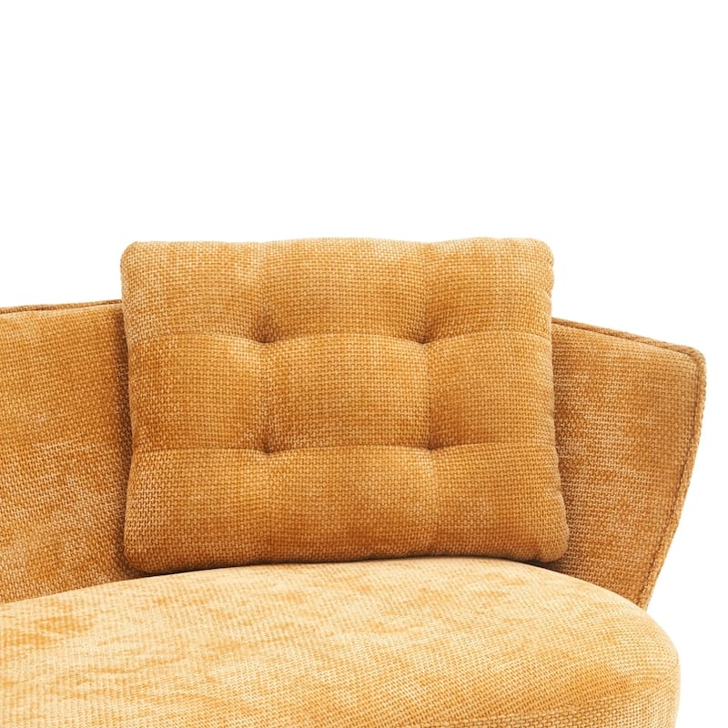 Polyester fiber Sofa Upholstered Couch with Golden Metal Legs