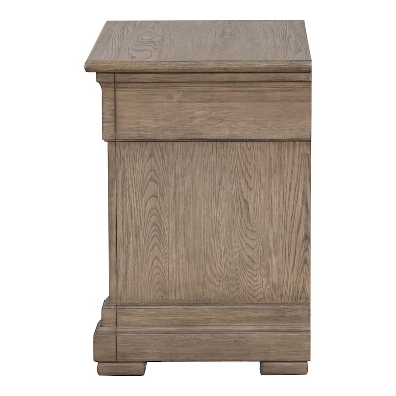 Furniture of America Wacine Weathered Grey Solid Wood 2-Drawer Nightstand