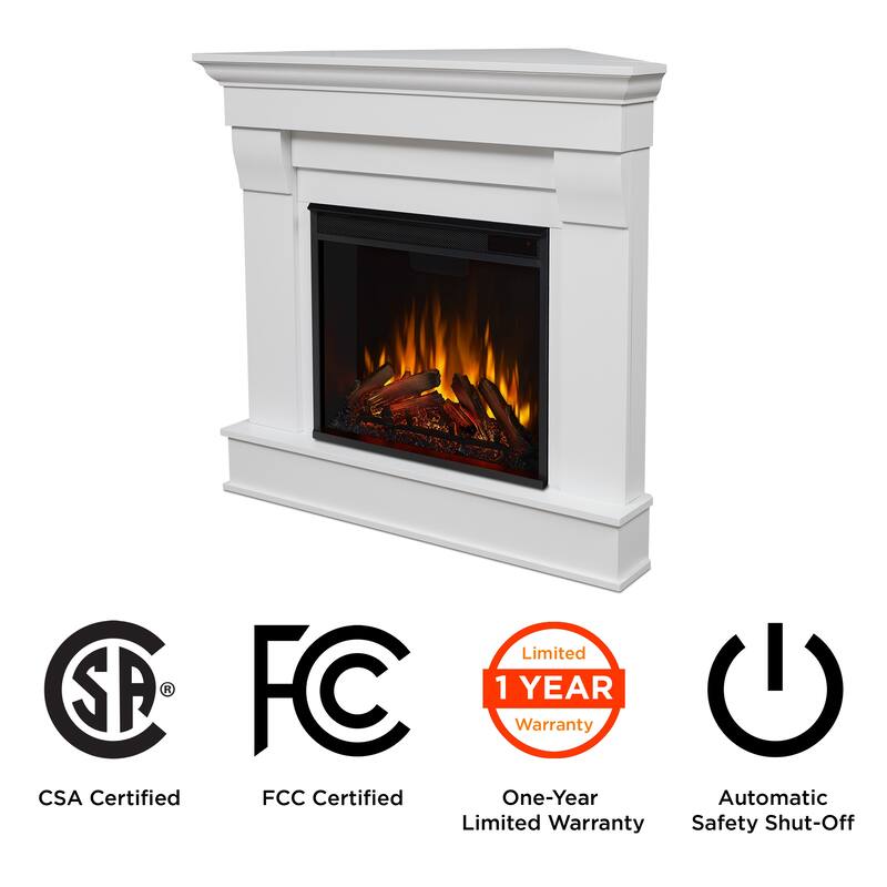Chateau White Electric Corner Fireplace by Real Flame - 41"