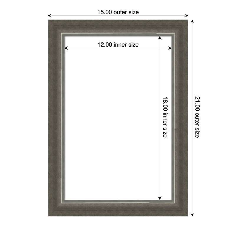 Amanti Art Domus Dark Silver Framed Dry Erase Magnetic Board - 15 x 21 in