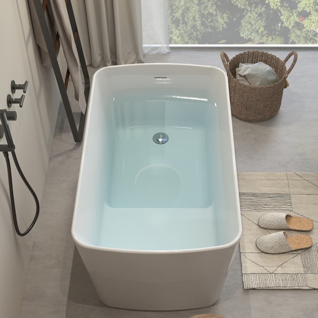 49" Square-shape Acrylic Freestanding Soaking Bathtub