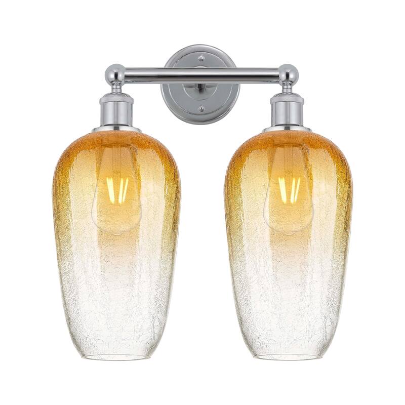 Innovations Lighting Endless Possibilities Edison - Brookhaven Flute - 2 Light 16" Bath Vanity Light - Polished Chrome/Amber