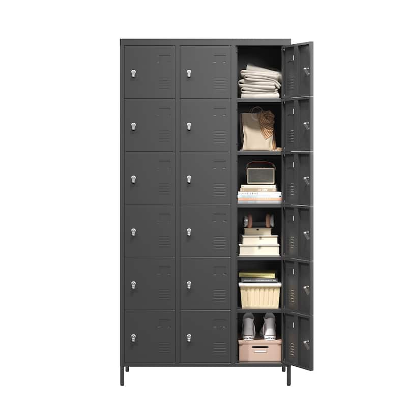 18 Door 72"H Metal Lockers With Lock