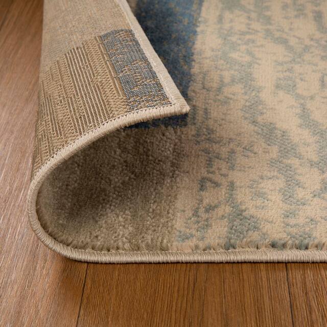 Miranda Haus Geometric Modern Patchwork Polypropylene Indoor Area Rug