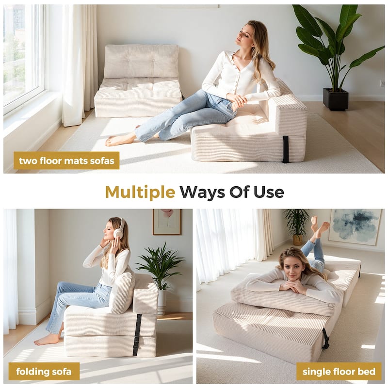 Corduroy Foam Folding Sofa Bed,6inch floor mattress