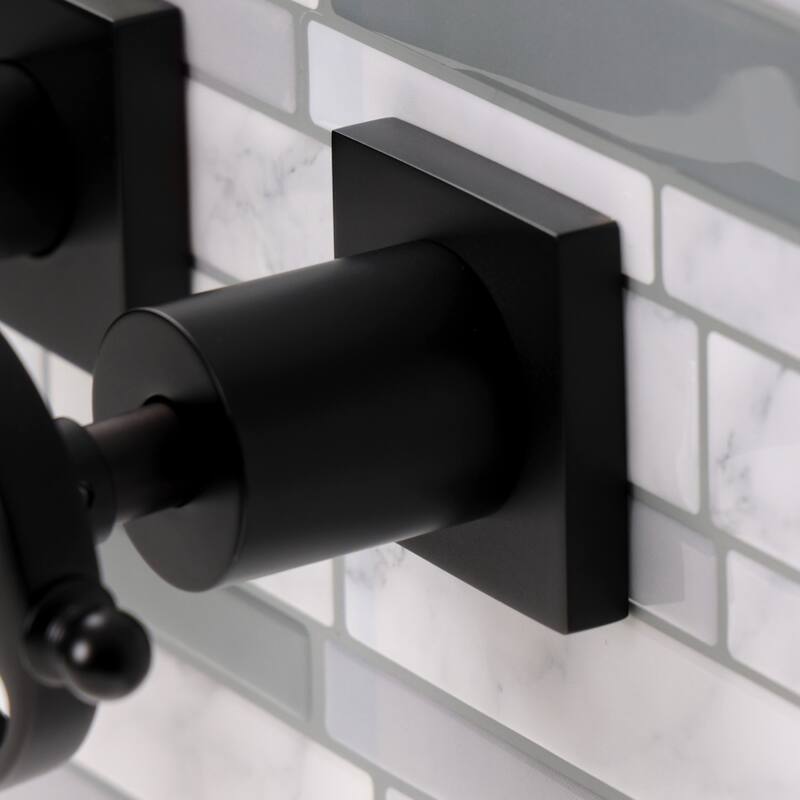 Belknap Two-Handle 3-Hole Wall Mount Bathroom Faucet in Polished Nickel