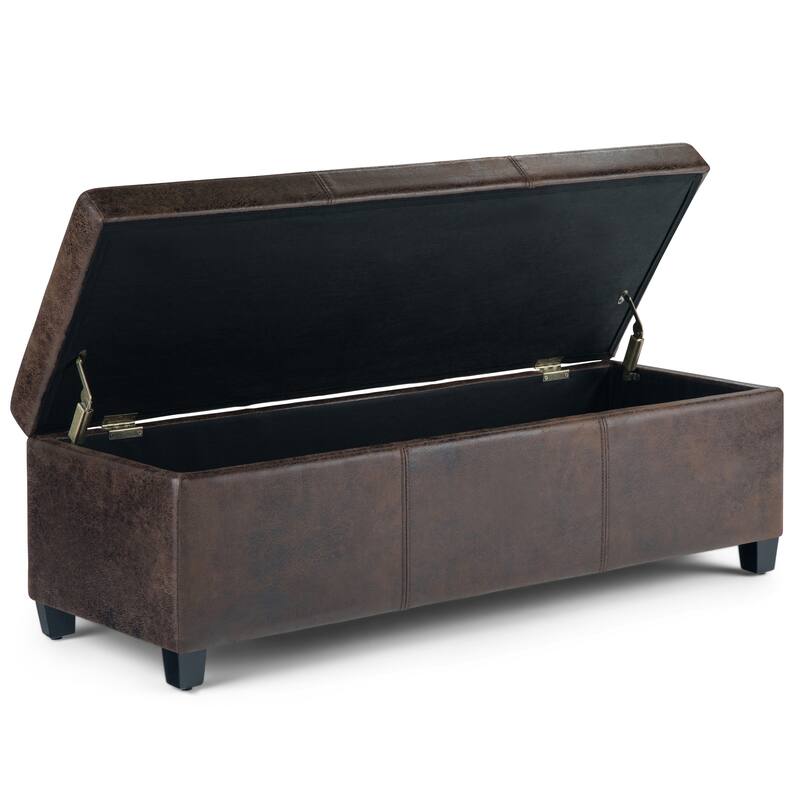 WYNDENHALL Franklin 48-in. Wide Contemporary Rectangular Storage Ottoman