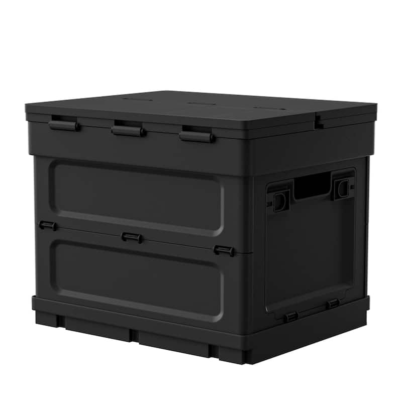 Folding Plastic Storage Box Stackable Side Opening Collapsible Storage