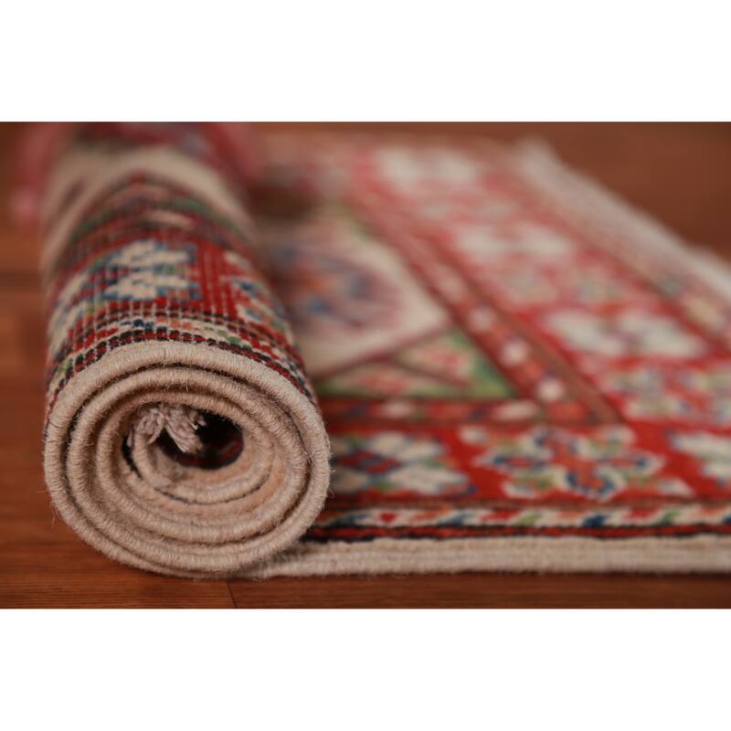 Ivory Kazak Oriental Foyer Rug Handmade Wool Carpet - 2'0"x 3'0"