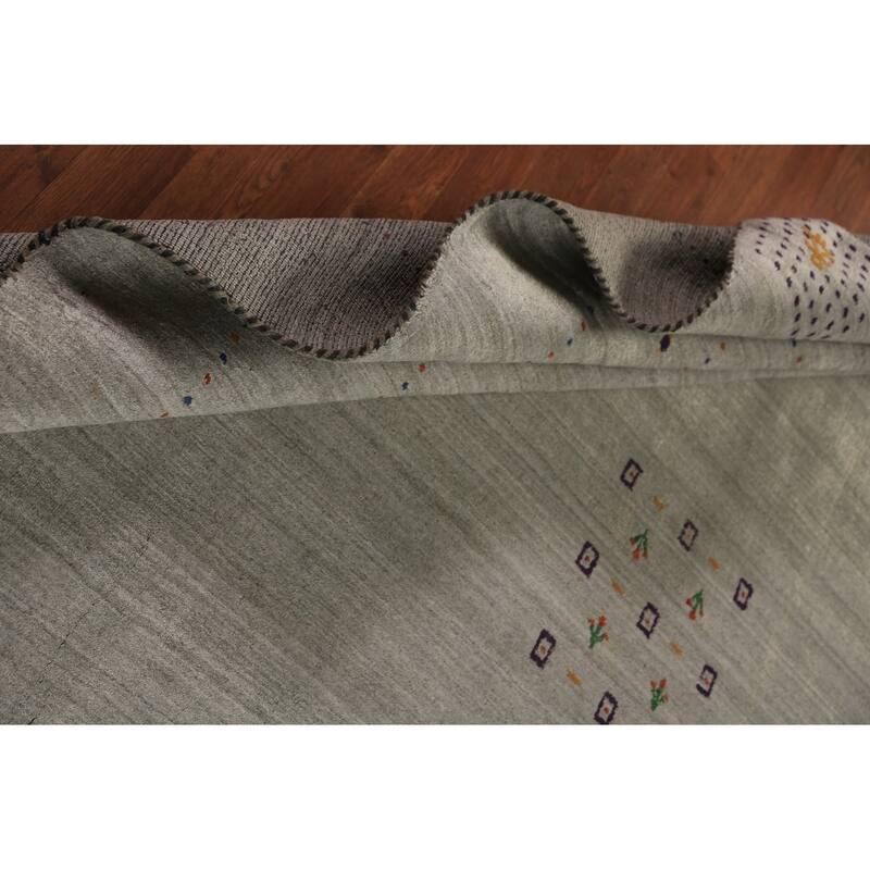 Gabbeh Oriental Area Rug Hand-Knotted Living Room Wool Carpet - 8'0" x 9'5"