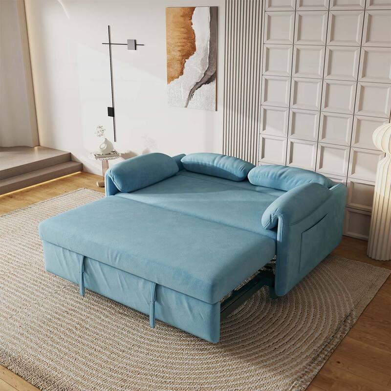 Sofa Centric Design: 54-Inch Sofa Bed with Dual Purpose - A Stylish Retractable Bed for Your Living Room