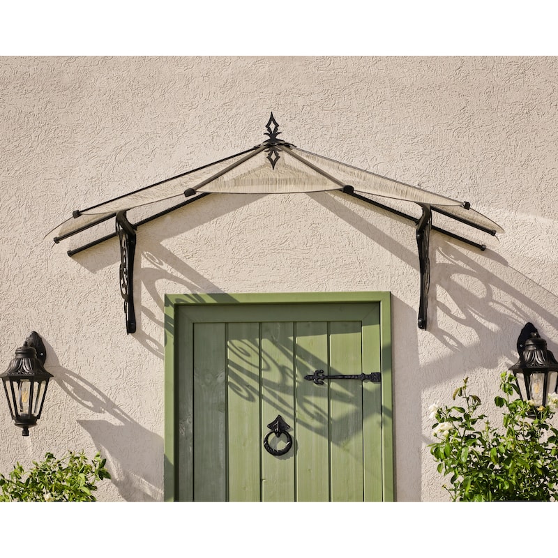 Lily 3 ft. Black/Clear Door and Window Awning