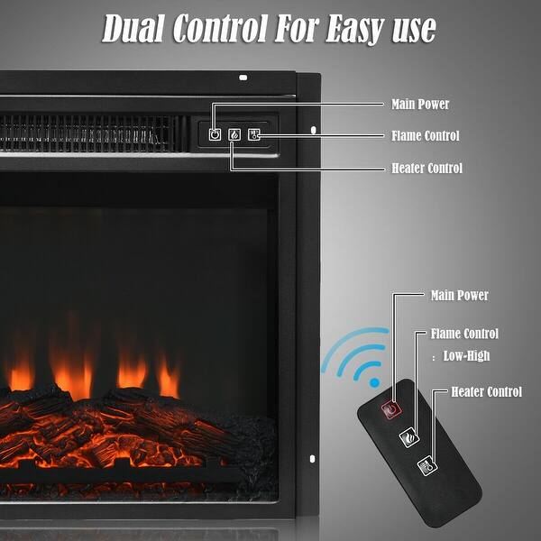 Shop Gymax 1400w Electric Fireplace Tv Stand Storage Cabinet