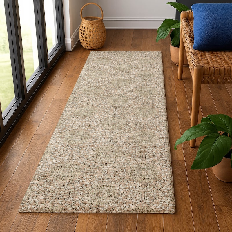 Premium Washable Super Soft Casual Imprints Mayfield Rug - Copper - 2'3" x 7'6"