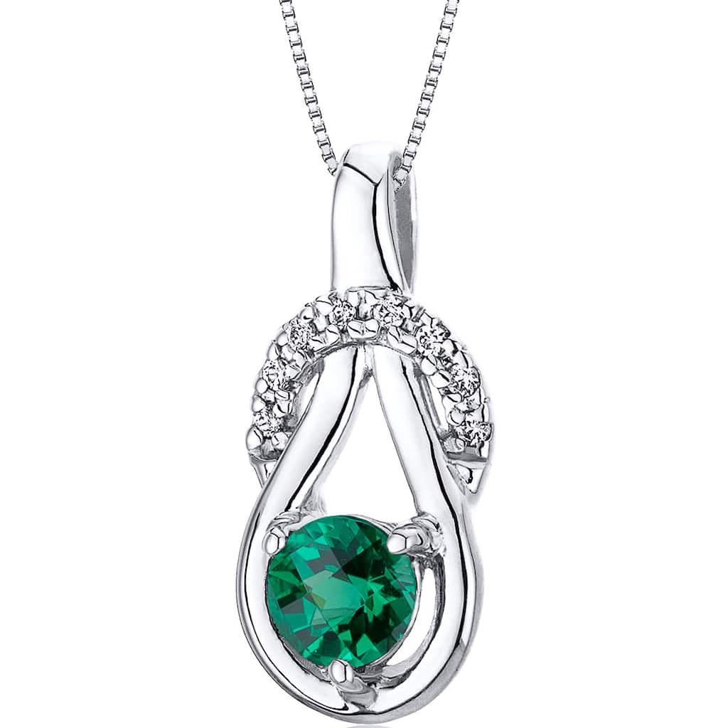 Oravo 0.5 ct Emerald Pendant in Sterling Silver