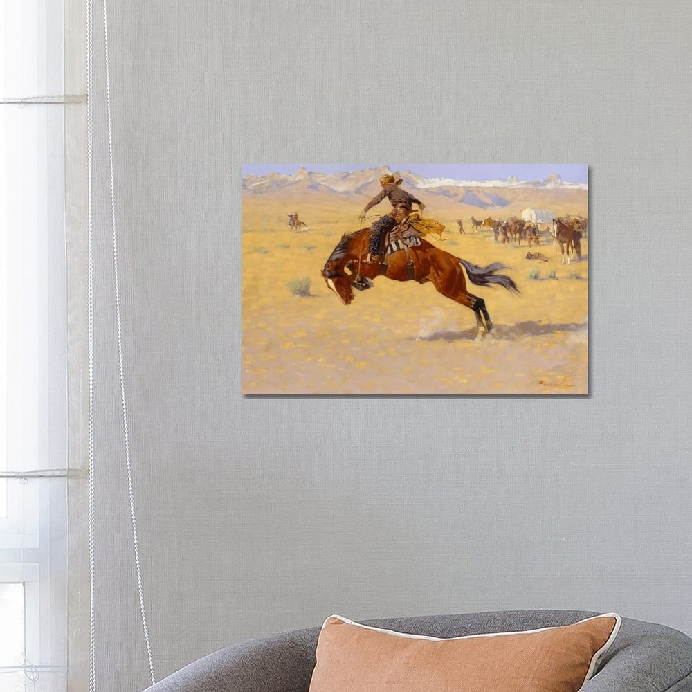 iCanvas "A Cold Morning on the Range, c.1904" by Frederic Remington Canvas Print