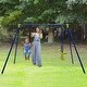 preview thumbnail 2 of 8, 3-in-1 Outdoor Swing Set for Kids Aged 3 to 10 - 109.5" x 56" x 69.5"(L x W x H)