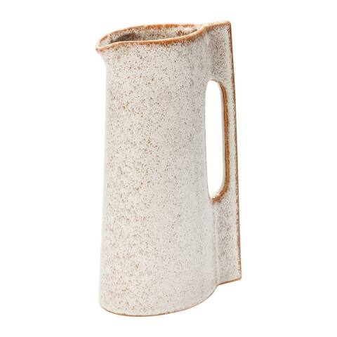 Stoneware Pitcher w Reactive Glaze, Sienna Color